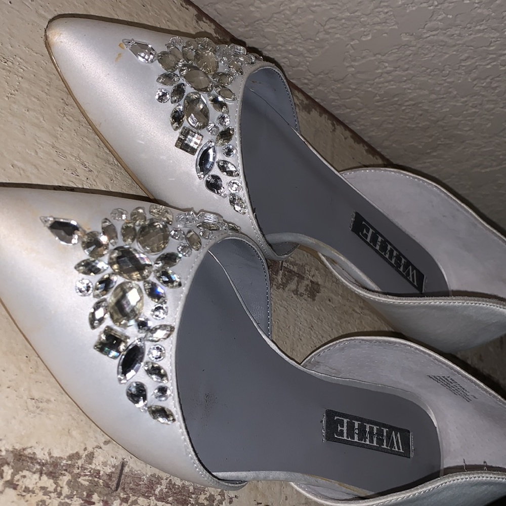 Vera Wang bridal flats satin and jewel embellished flats